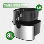 COOK-IT Airfryer friteza na vruć vazduh - 8L XXL - Slika 4