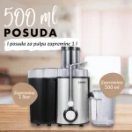 COOK-IT – Sokovnik ekstra snažan – Čaša za sok 550 ml – Posuda za pulpu 1L – 3 brzine – Ultrafini filter - Slika 4