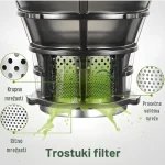 COOK-IT Slowjuicer XL – Sa sistemom protiv kapanja – Zaštita od oksidacije – XL otvor za voće i povrće - Slika 7