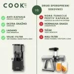 COOK-IT Slowjuicer XL – Sa sistemom protiv kapanja – Zaštita od oksidacije – XL otvor za voće i povrće - Slika 4