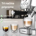cook it espresso aparat 20 bara – aparat za kafu sa automatskim peniocem mleka 3