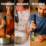 cook it 3u1 štapni mikser, 350 w, 2 brzine, bpa free, sa seckalom i mutilicom