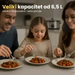 cook it slowcooker 6,5l (spori kuvar) – ovalna keramička posuda, stakleni poklopac, inox kućište