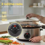 cook it slowcooker 6,5l (spori kuvar) – ovalna keramička posuda, stakleni poklopac, inox kućište