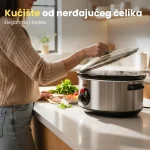 cook it slowcooker 6,5l (spori kuvar) – ovalna keramička posuda, stakleni poklopac, inox kućište
