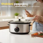 cook it slowcooker 6,5l (spori kuvar) – ovalna keramička posuda, stakleni poklopac, inox kućište
