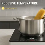 cook it indukciona ploča 2 ringle – 1500w + 2000w, tajmer, 8 nivoa, touch kontrola, crna